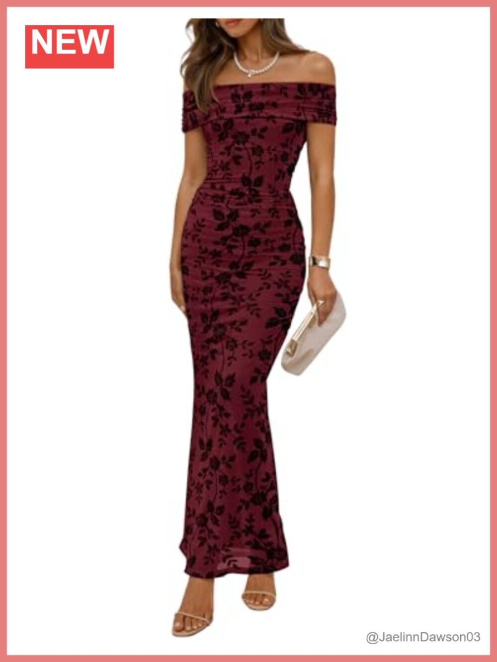 Off Shoulder Floral Bodycon Ruched Maxi Dress Cocktail Formal